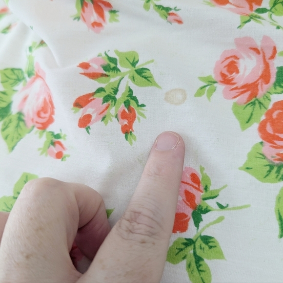 Vintage 70s Prairie Rose Floral Ruffle Long Robe Cottagecore - Picture 9 of 13